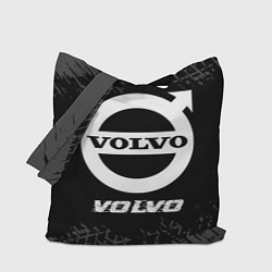 Сумка-шоппер Volvo speed на темном фоне со следами шин