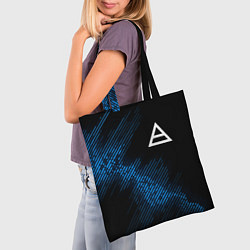 Сумка-шопер Thirty Seconds to Mars звуковая волна, цвет: 3D-принт — фото 2