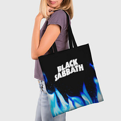 Сумка-шопер Black Sabbath blue fire, цвет: 3D-принт — фото 2