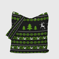 Сумка-шопер Новогодний свитер - Крипер, цвет: 3D-принт