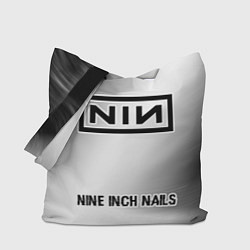 Сумка-шопер Nine Inch Nails glitch на светлом фоне: символ, на, цвет: 3D-принт
