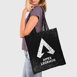 Сумка-шопер Apex Legends с потертостями на темном фоне, цвет: 3D-принт — фото 2