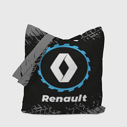 Сумка-шопер Renault в стиле Top Gear со следами шин на фоне, цвет: 3D-принт