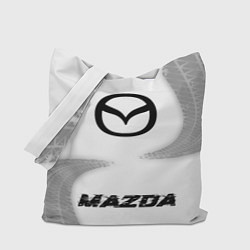 Сумка-шопер Mazda speed шины на светлом: символ, надпись, цвет: 3D-принт