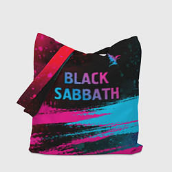 Сумка-шоппер Black Sabbath - neon gradient: символ сверху