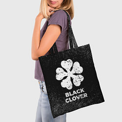 Сумка-шопер Black Clover с потертостями на темном фоне, цвет: 3D-принт — фото 2