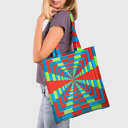 Сумка-шопер Разноцветный туннель - оптическая иллюзия, цвет: 3D-принт — фото 2