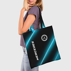Сумка-шопер Mercedes неоновые лампы, цвет: 3D-принт — фото 2