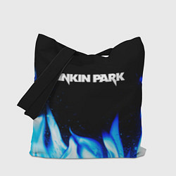 Сумка-шопер Linkin Park blue fire, цвет: 3D-принт