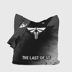 Сумка-шоппер The Last Of Us glitch на темном фоне: символ, надп