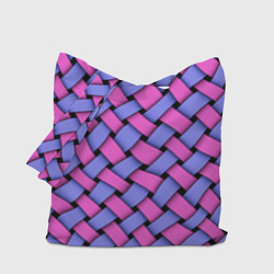 Сумка-шоппер Фиолетово-сиреневая плетёнка - оптическая иллюзия