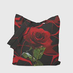 Сумка-шопер Одинокая красная роза, цвет: 3D-принт