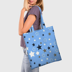 Сумка-шопер Звёзды на голубом фоне, цвет: 3D-принт — фото 2