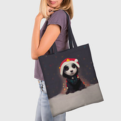 Сумка-шопер Пёсель - панда в колпаке, цвет: 3D-принт — фото 2