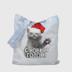 Сумка-шоппер С Новым годом - котик