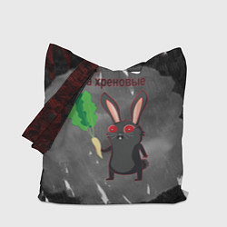 Сумка-шопер Черный кролик разводит хрен, цвет: 3D-принт