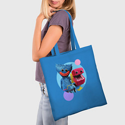 Сумка-шопер Poppy Playtime Хагги Вагги и Бокси Бу, цвет: 3D-принт — фото 2
