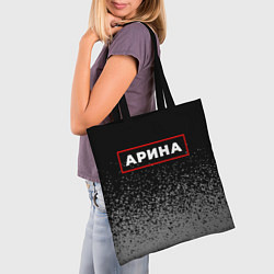 Сумка-шопер Арина - в красной рамке на темном, цвет: 3D-принт — фото 2