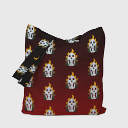 Сумка-шопер Горящие черепушки, цвет: 3D-принт