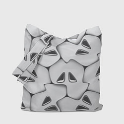 Сумка-шопер Металло-чешуйчатая серая броня, цвет: 3D-принт