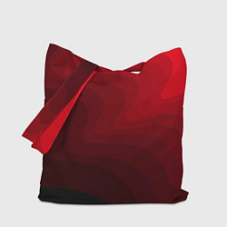 Сумка-шопер Красный абстрактный фон волны, цвет: 3D-принт
