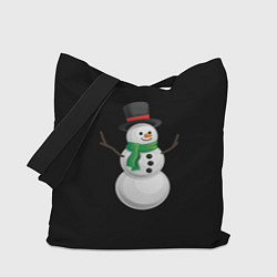 Сумка-шоппер Новогодний снеговик с шарфом