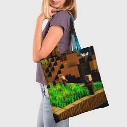 Сумка-шопер Minecraft ферма, цвет: 3D-принт — фото 2