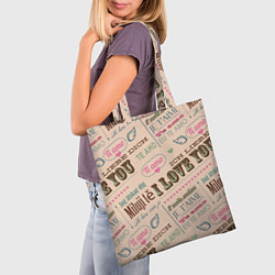 Сумка-шопер Ретро дизайн про любовь, цвет: 3D-принт — фото 2
