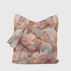 Сумка-шоппер Текстура розового мрамора на камнях