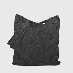 Сумка-шопер Abstraction hexagon grey, цвет: 3D-принт