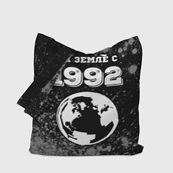 Сумка-шопер На Земле с 1992: краска на темном, цвет: 3D-принт