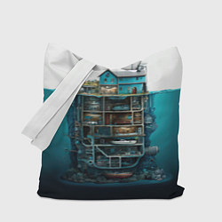 Сумка-шопер Подводный дом, цвет: 3D-принт