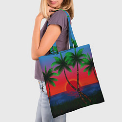 Сумка-шопер Пальмы и море, цвет: 3D-принт — фото 2