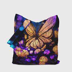 Сумка-шопер Цветок бабочка midjouney, цвет: 3D-принт