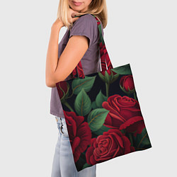 Сумка-шопер Много красных роз, цвет: 3D-принт — фото 2