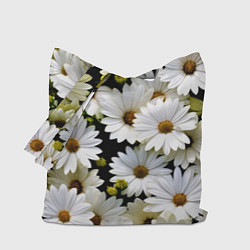 Сумка-шопер Белые цветы ромашки - летний паттерн, цвет: 3D-принт