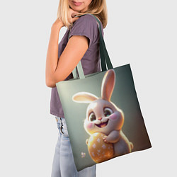 Сумка-шопер Пасхальный зайка на полянке, цвет: 3D-принт — фото 2