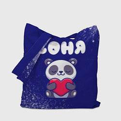 Сумка-шоппер Соня панда с сердечком