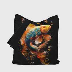 Сумка-шоппер Золотая рыбка с изумрудной чешуей