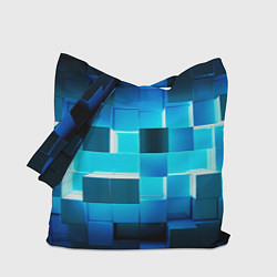Сумка-шопер Неоновые кубы с подсветкой, цвет: 3D-принт