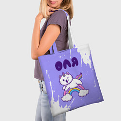 Сумка-шопер Оля кошка единорожка, цвет: 3D-принт — фото 2
