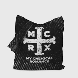 Сумка-шопер My Chemical Romance с потертостями на темном фоне, цвет: 3D-принт
