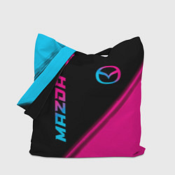 Сумка-шоппер Mazda - neon gradient: надпись, символ