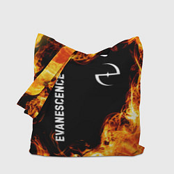 Сумка-шопер Evanescence и пылающий огонь, цвет: 3D-принт