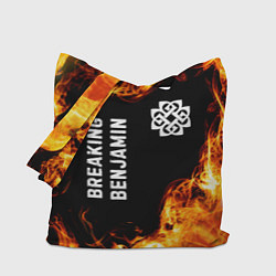 Сумка-шопер Breaking Benjamin и пылающий огонь, цвет: 3D-принт