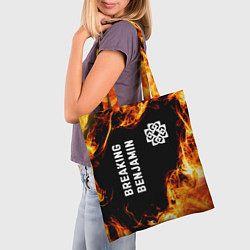Сумка-шопер Breaking Benjamin и пылающий огонь, цвет: 3D-принт — фото 2