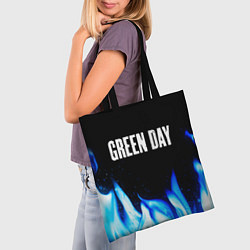 Сумка-шопер Green Day blue fire, цвет: 3D-принт — фото 2