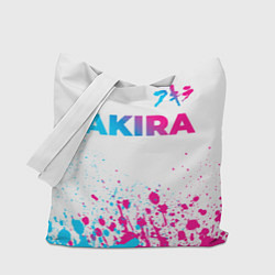 Сумка-шопер Akira neon gradient style: символ сверху, цвет: 3D-принт