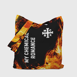 Сумка-шопер My Chemical Romance и пылающий огонь, цвет: 3D-принт