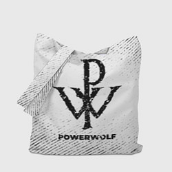 Сумка-шопер Powerwolf с потертостями на светлом фоне, цвет: 3D-принт